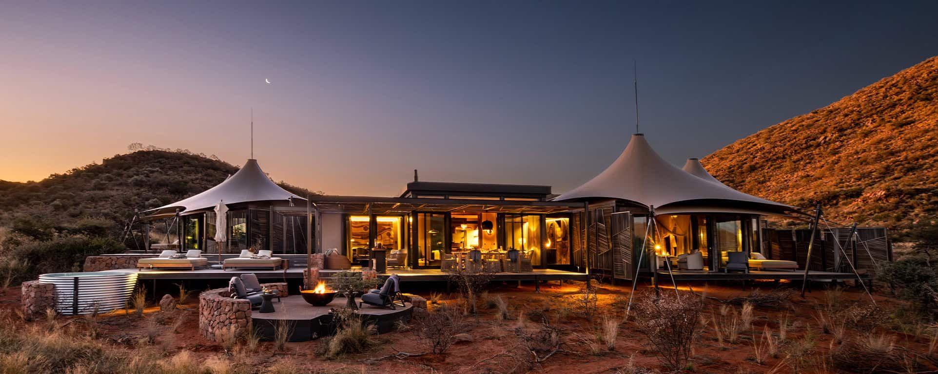 Luxury safari sunset